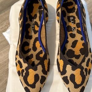 Rothy’s The Point leopard flats, size 8.5, only worn once
